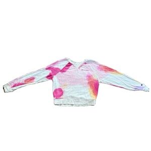Champion Women's Tie-Dye Crew Neck Sweater - Pink, Orange, White